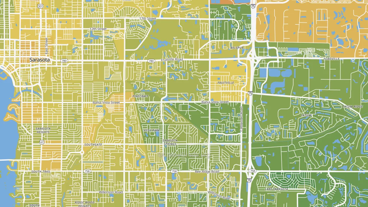 34232, FL Map of Vehicle Theft Rates