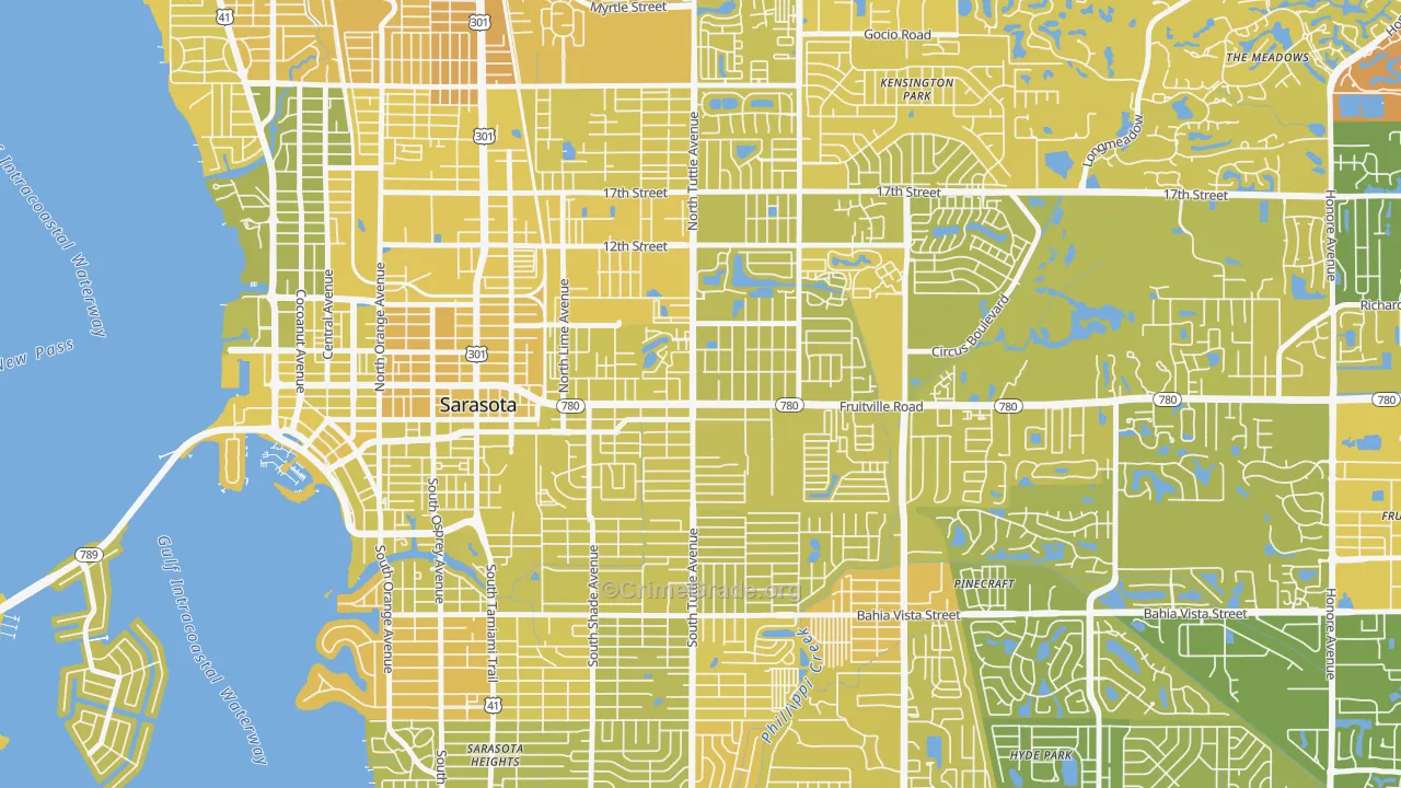 34237, FL Map of Vehicle Theft Rates