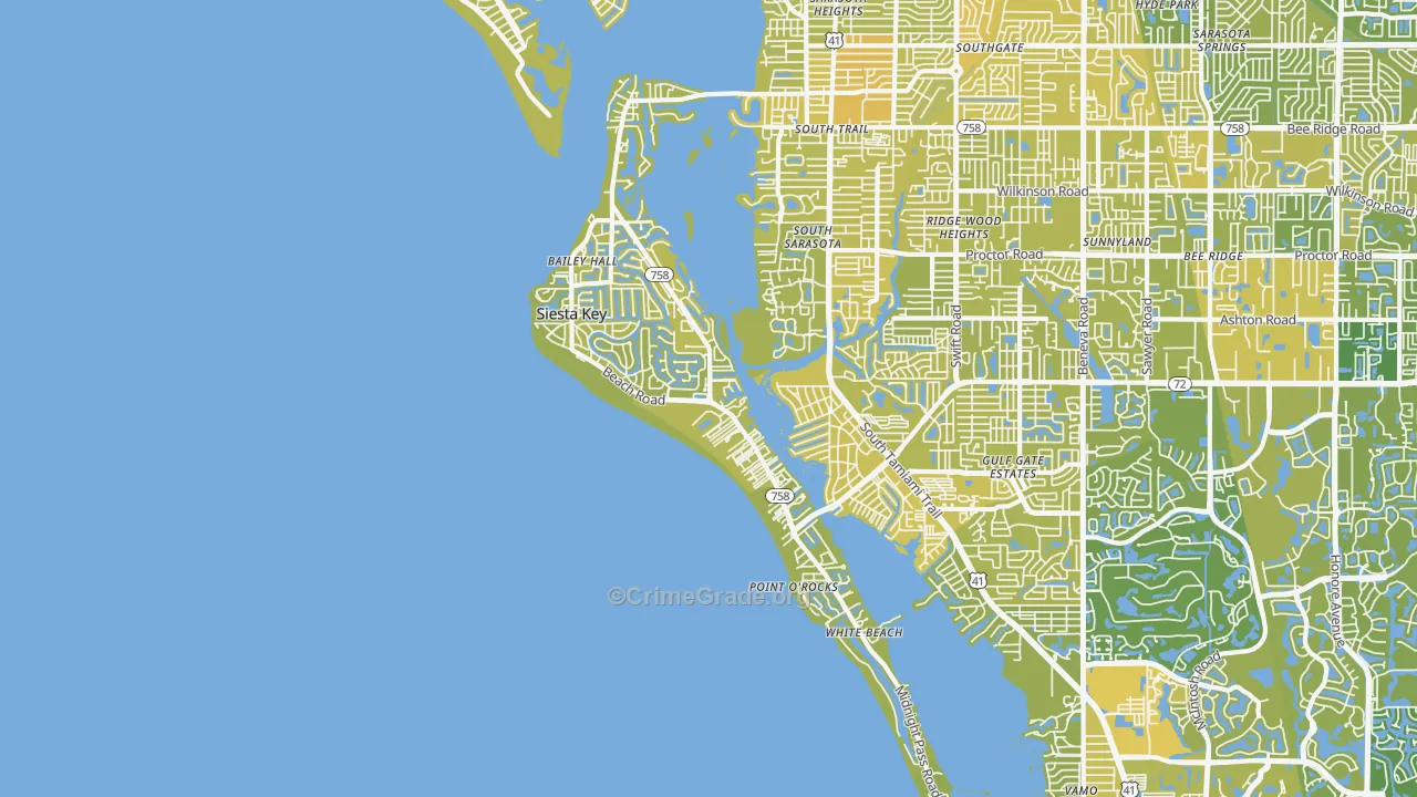 34242, FL Map of Vehicle Theft Rates