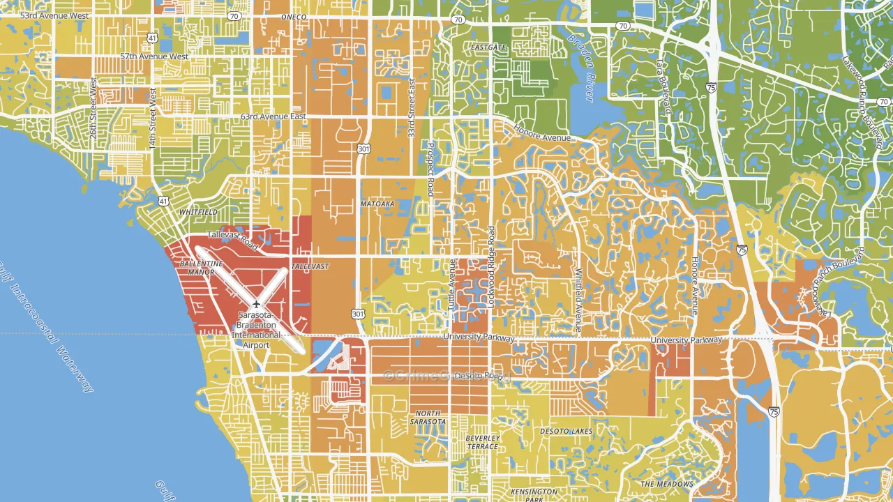 34243, FL Map of Vehicle Theft Rates