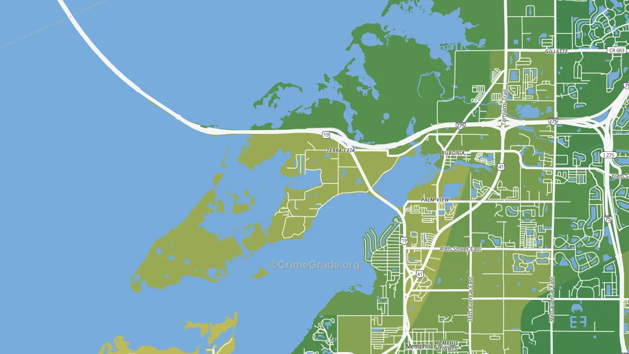 34250, FL Map of Vehicle Theft Rates