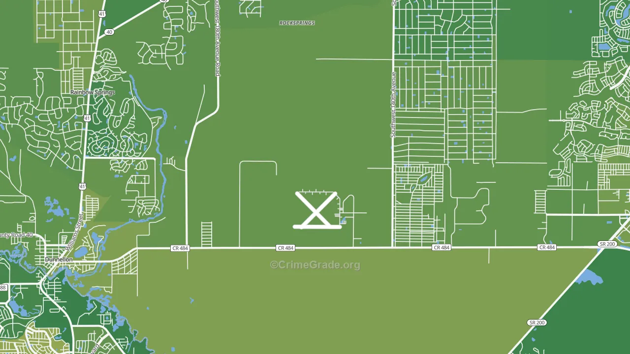 34432, FL Map of Vehicle Theft Rates