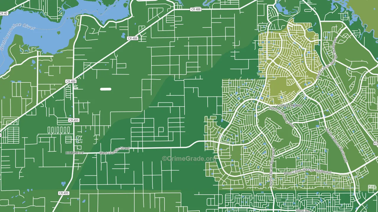 34433, FL Map of Vehicle Theft Rates