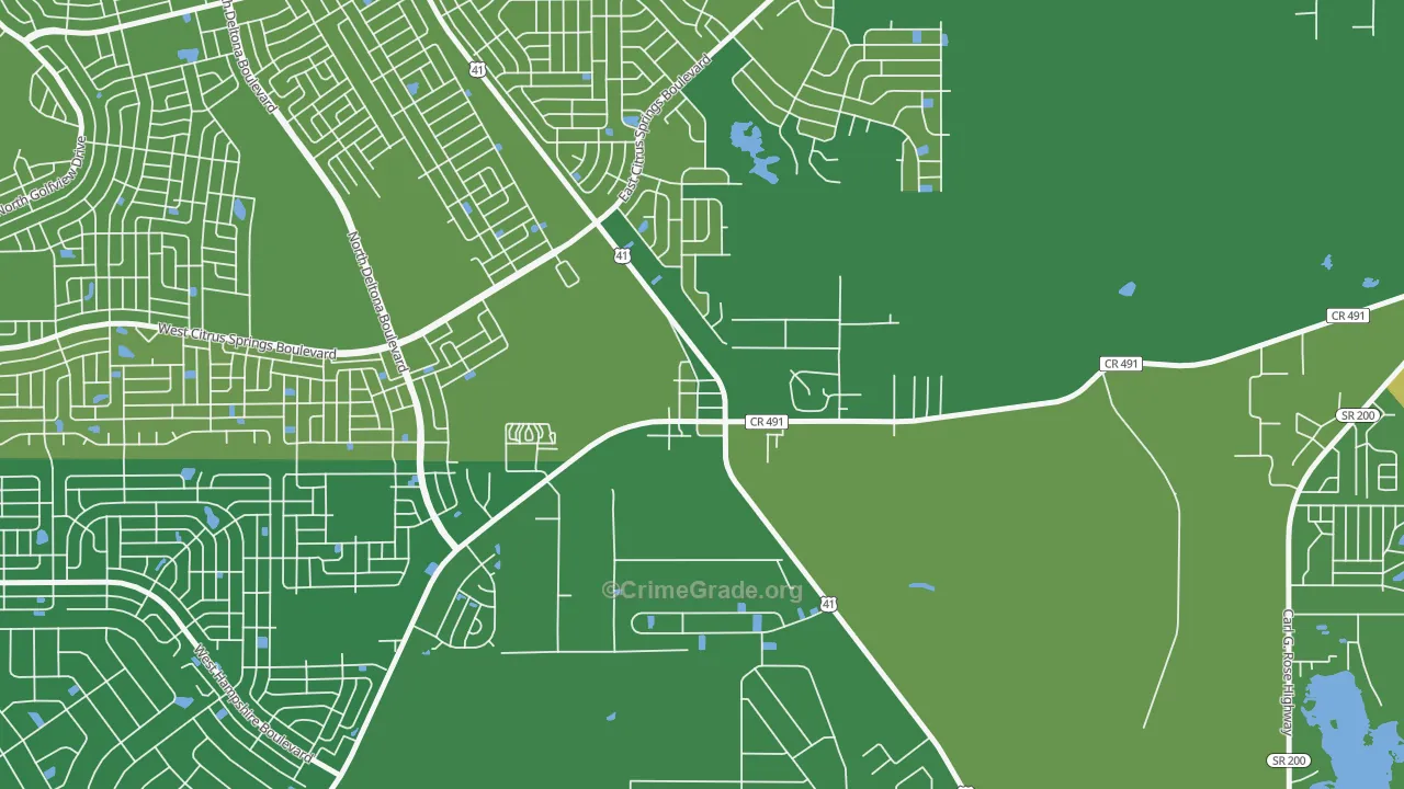 34445, FL Map of Vehicle Theft Rates