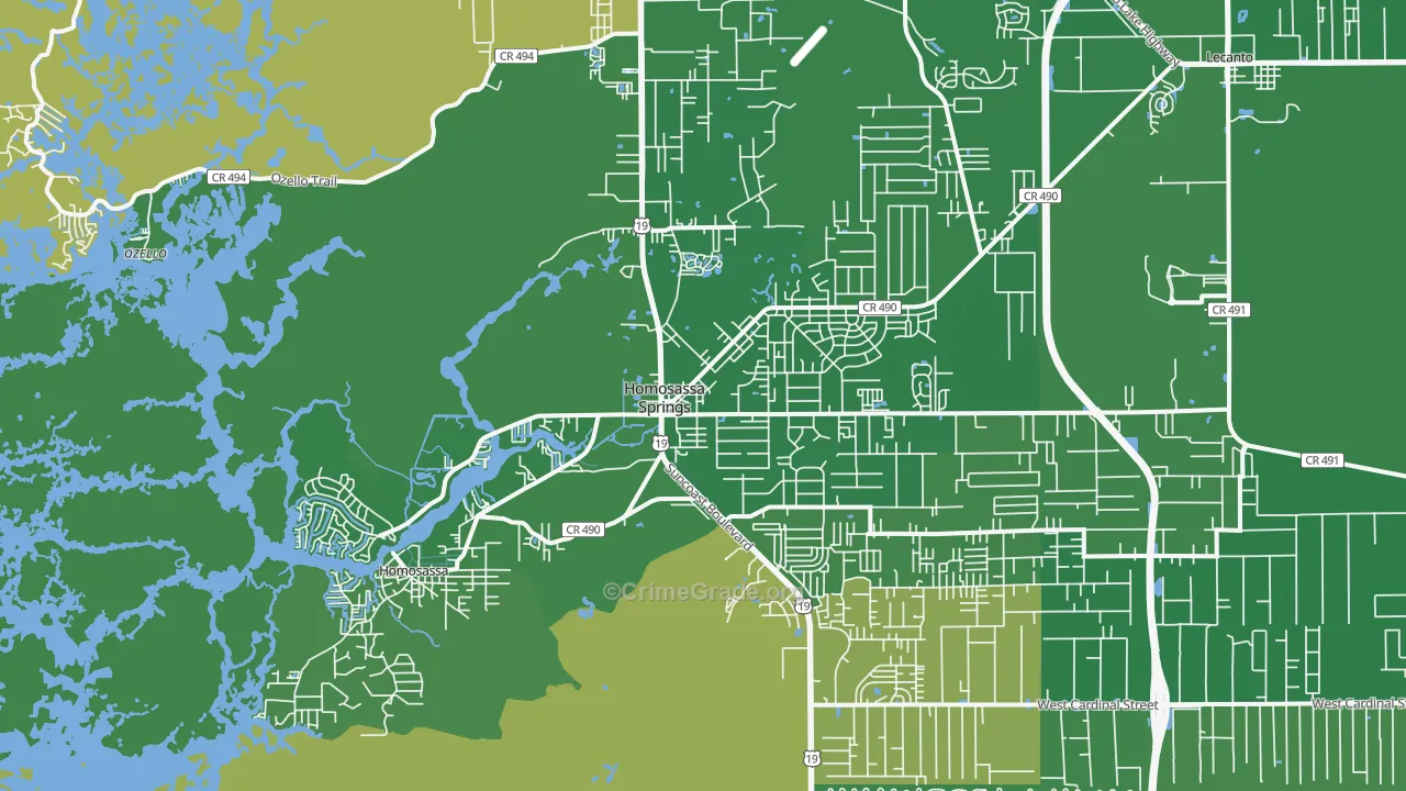 34448, FL Map of Vehicle Theft Rates