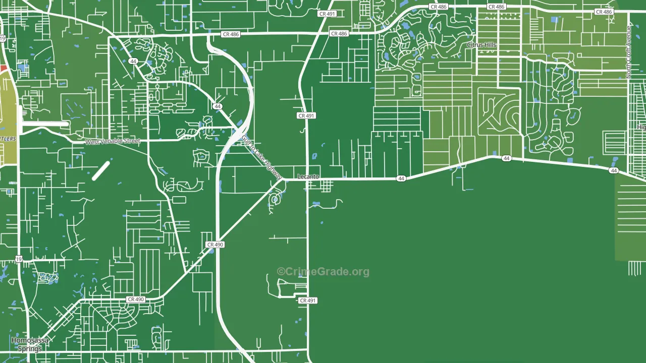 34461, FL Map of Vehicle Theft Rates