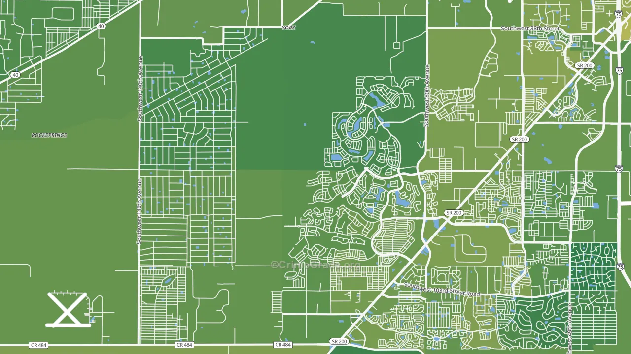 34481, FL Map of Vehicle Theft Rates