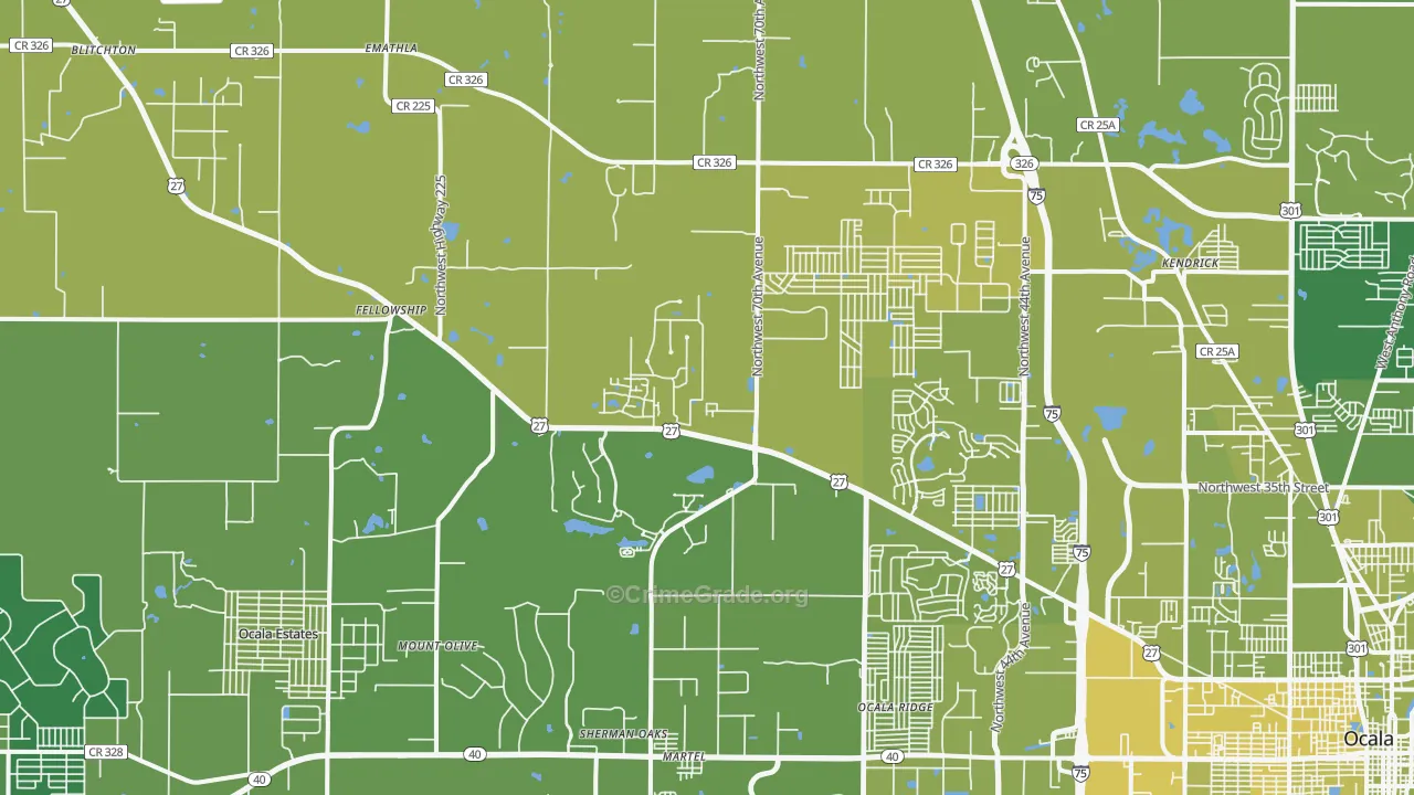 34482, FL Map of Vehicle Theft Rates