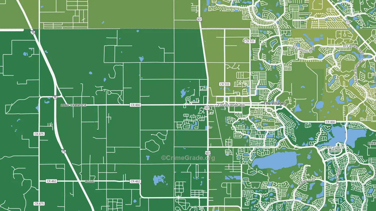 34484, FL Map of Vehicle Theft Rates