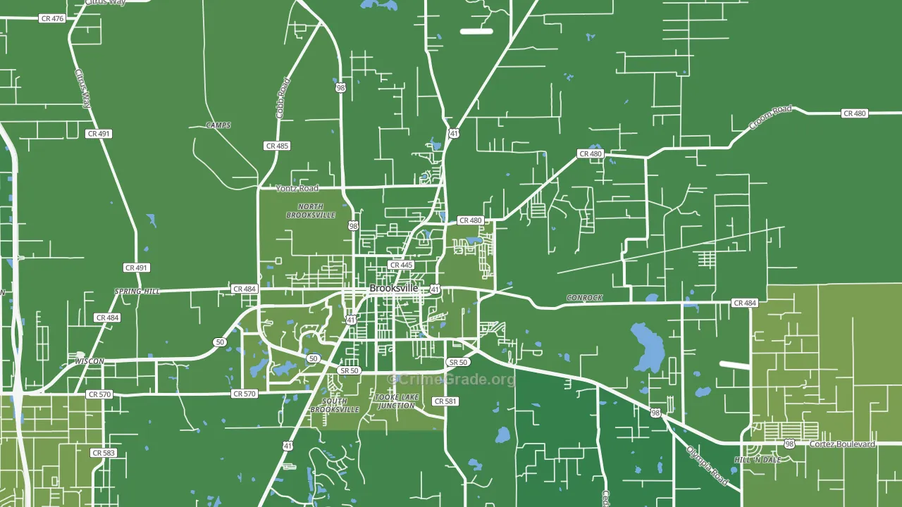 34601, FL Map of Vehicle Theft Rates