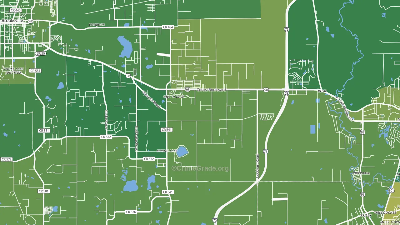 34602, FL Map of Vehicle Theft Rates