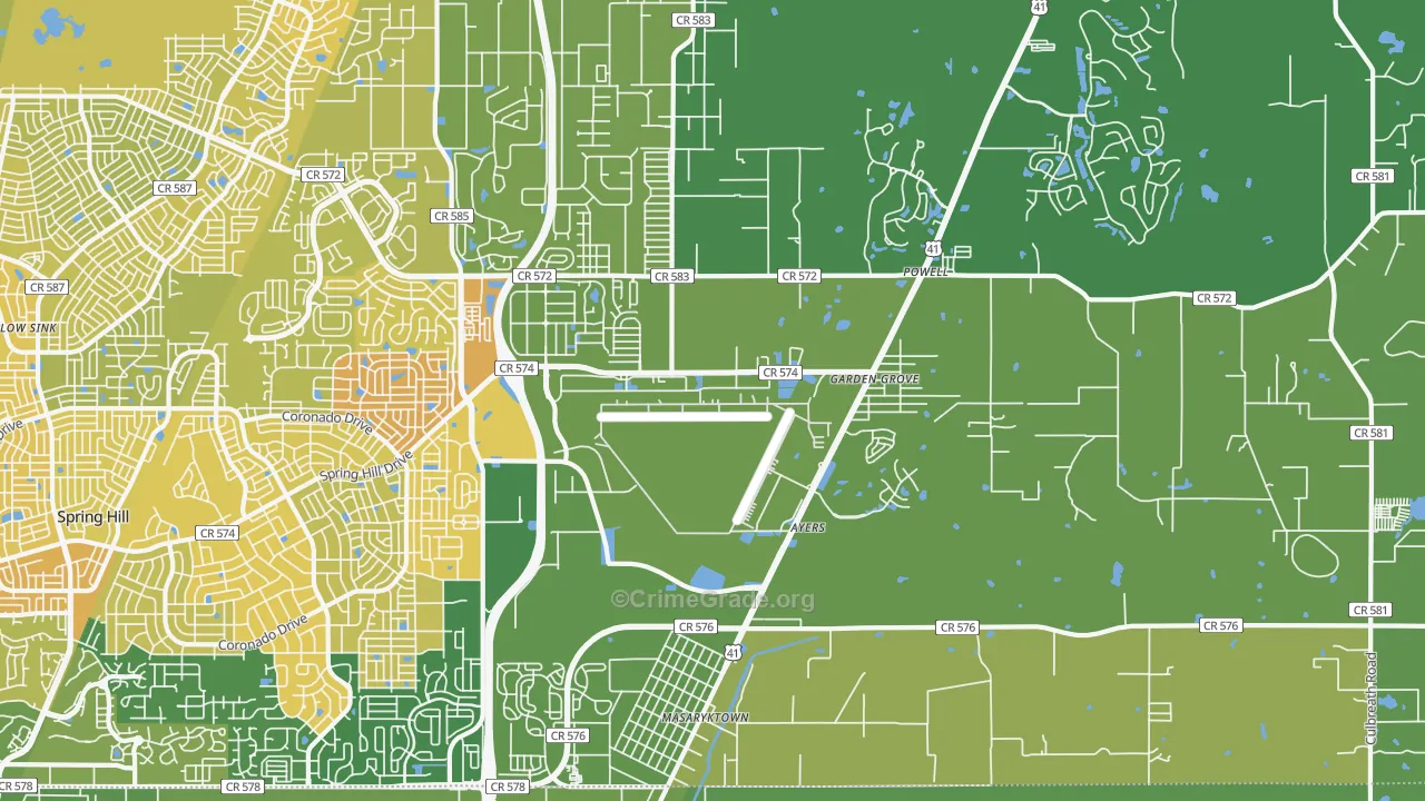 34604, FL Map of Vehicle Theft Rates