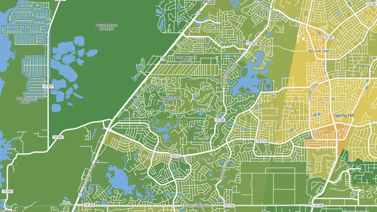 34606, FL Map of Vehicle Theft Rates