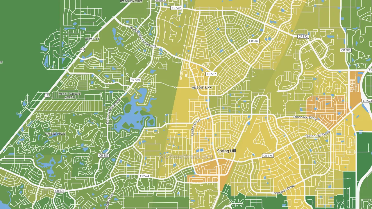 34608, FL Map of Vehicle Theft Rates