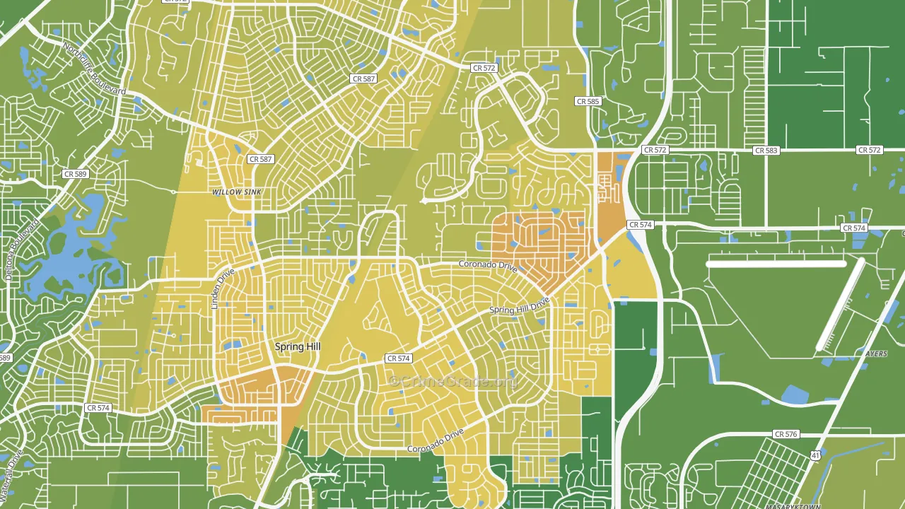 34609, FL Map of Vehicle Theft Rates
