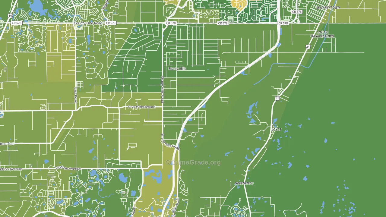 34610, FL Map of Vehicle Theft Rates