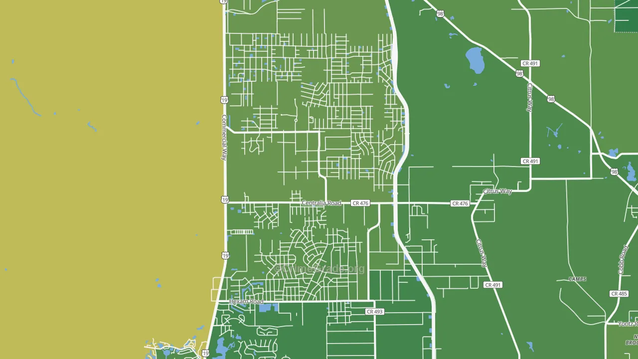34614, FL Map of Vehicle Theft Rates