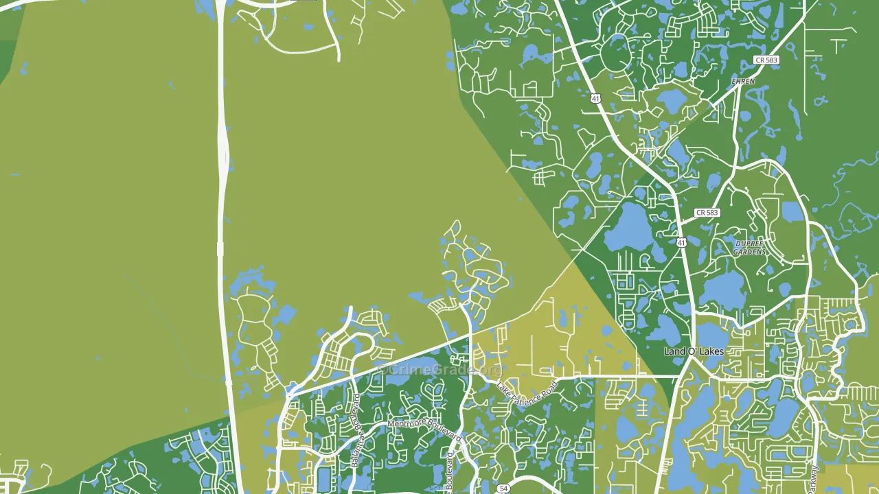 34638, FL Map of Vehicle Theft Rates