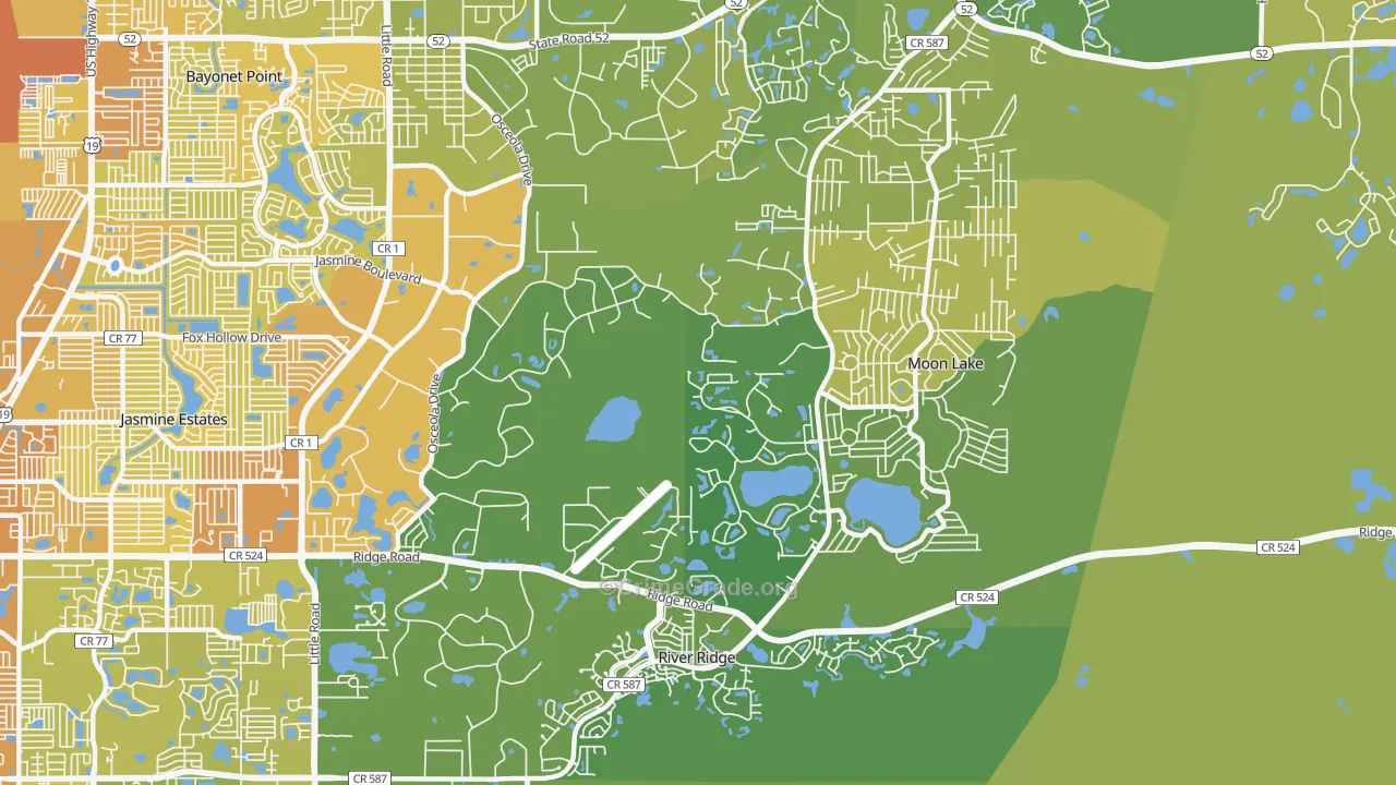 34654, FL Map of Vehicle Theft Rates
