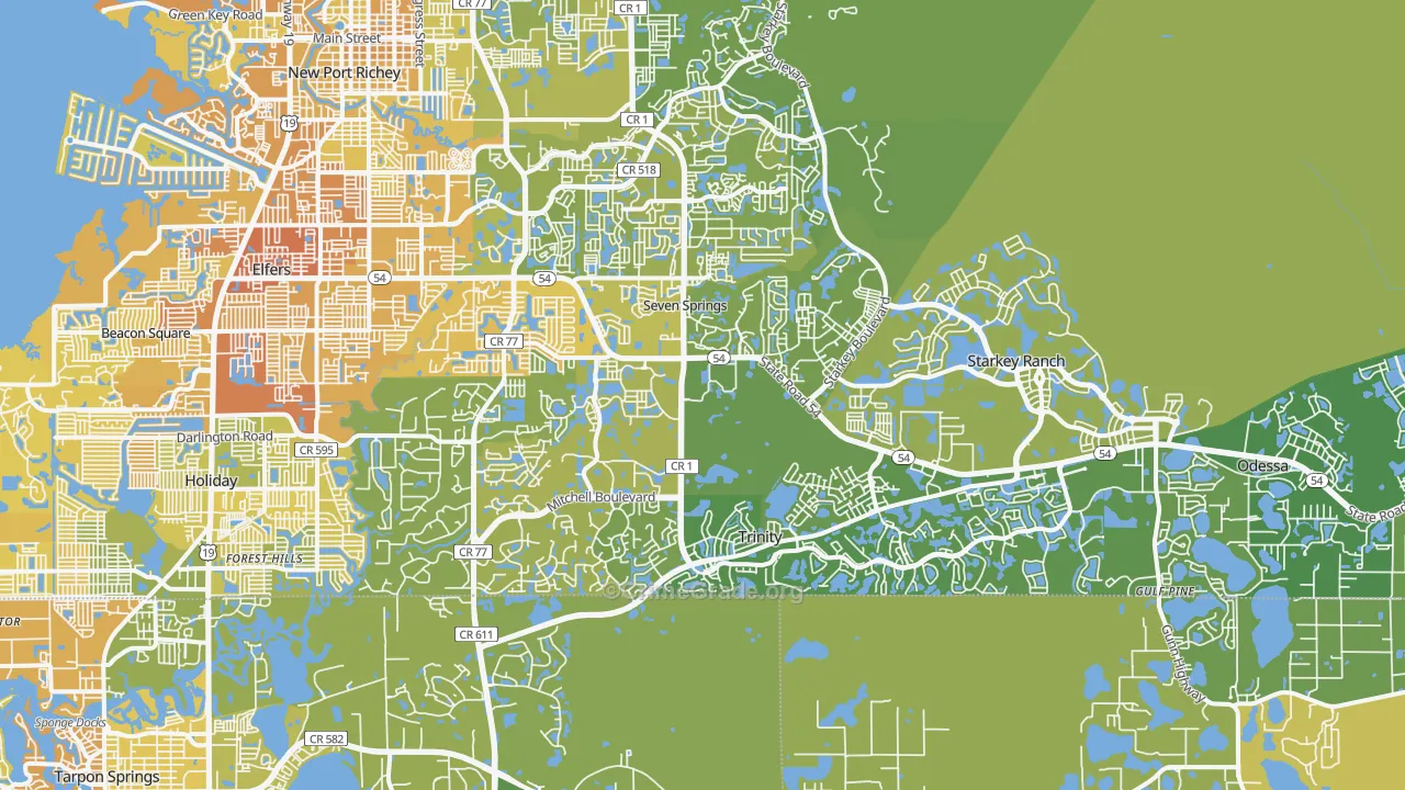34655, FL Map of Vehicle Theft Rates