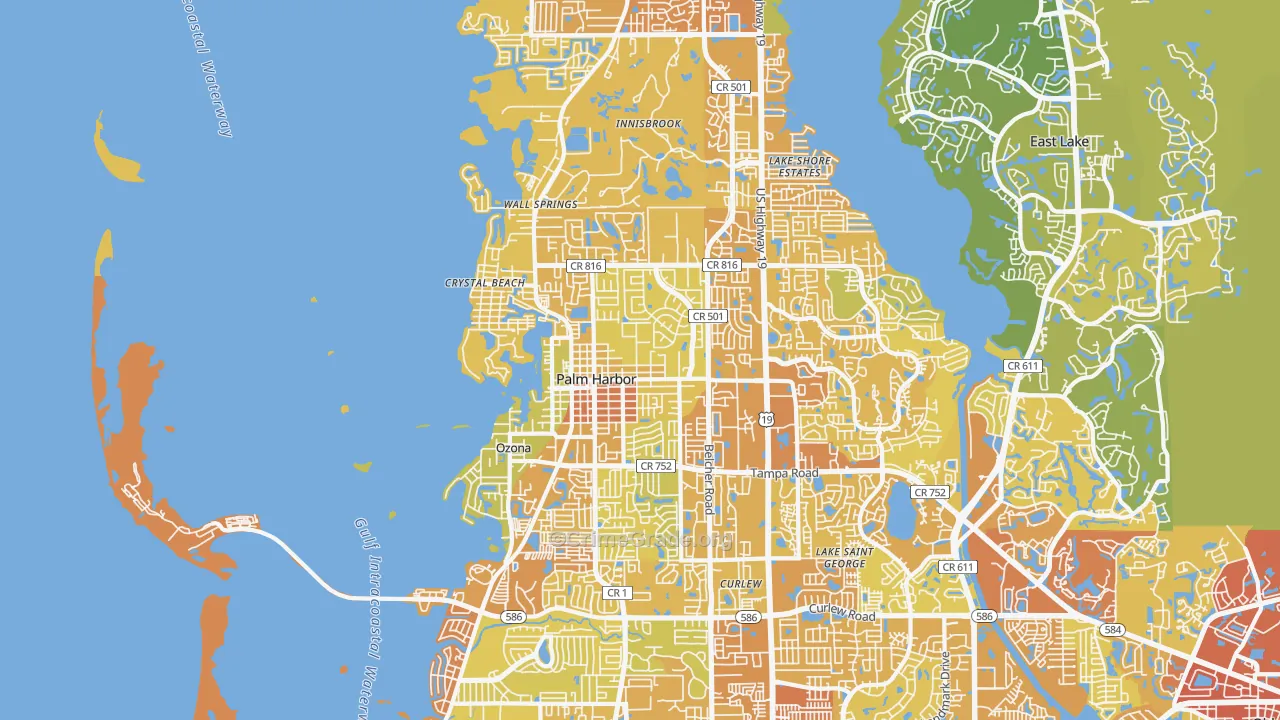 34683, FL Map of Vehicle Theft Rates