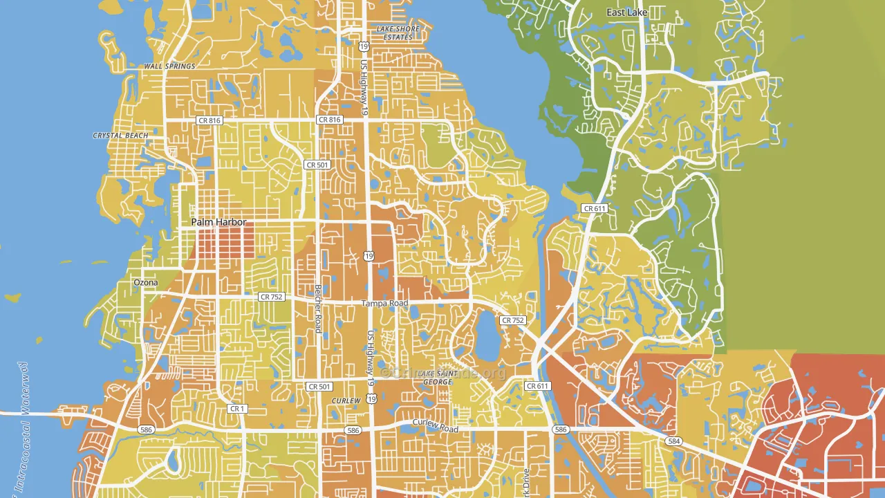 34684, FL Map of Vehicle Theft Rates