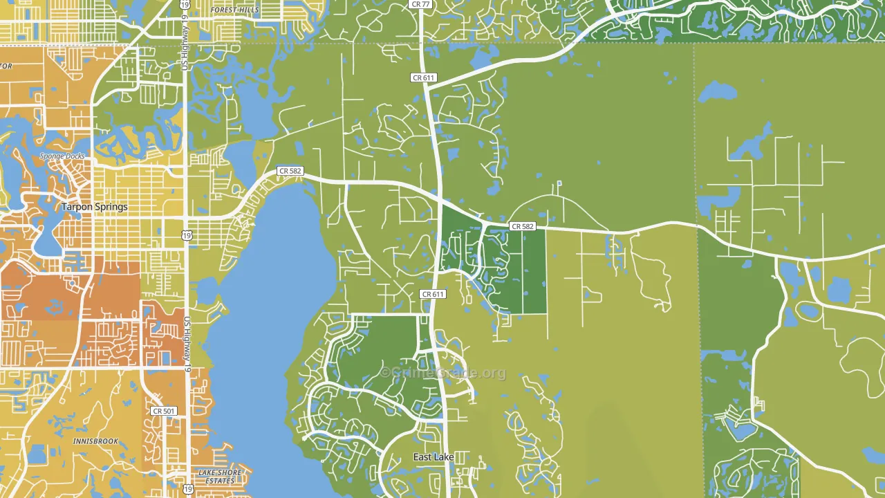 34688, FL Map of Vehicle Theft Rates