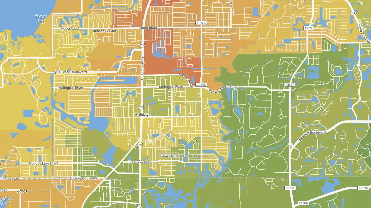 34690, FL Map of Vehicle Theft Rates