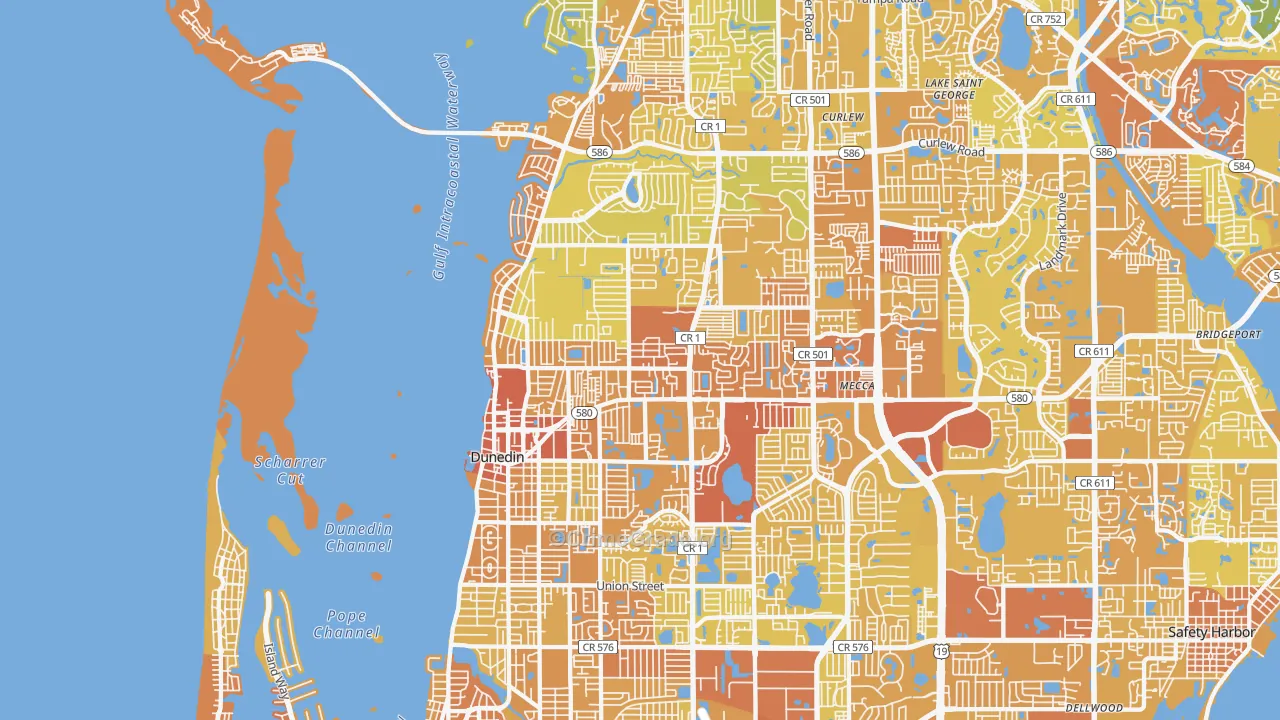 34698, FL Map of Vehicle Theft Rates