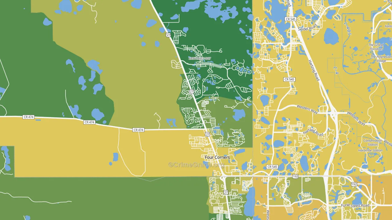 34714, FL Map of Vehicle Theft Rates