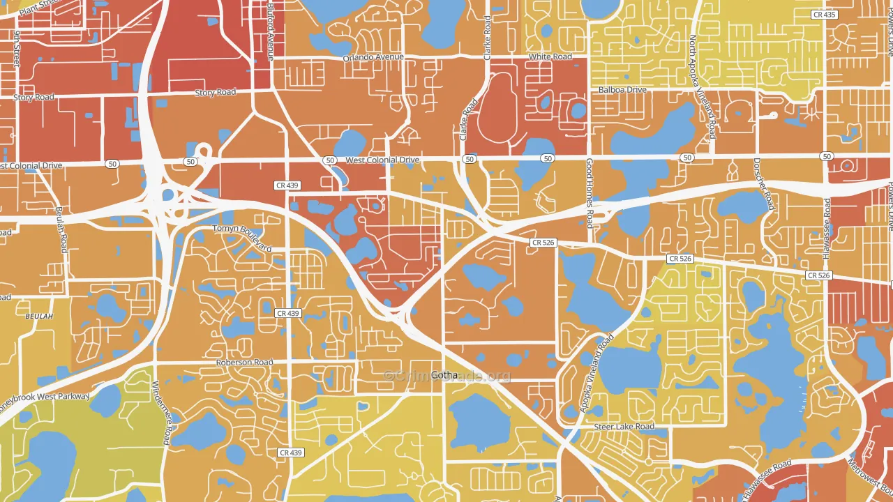 34734, FL Map of Vehicle Theft Rates