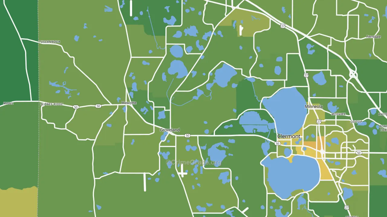34736, FL Map of Vehicle Theft Rates