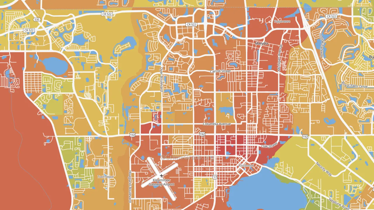 34741, FL Map of Vehicle Theft Rates
