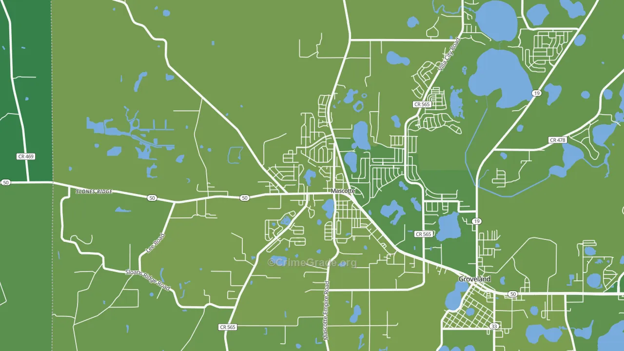 34753, FL Map of Vehicle Theft Rates