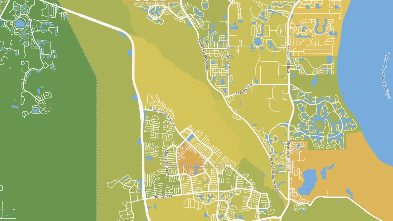 34758, FL Map of Vehicle Theft Rates