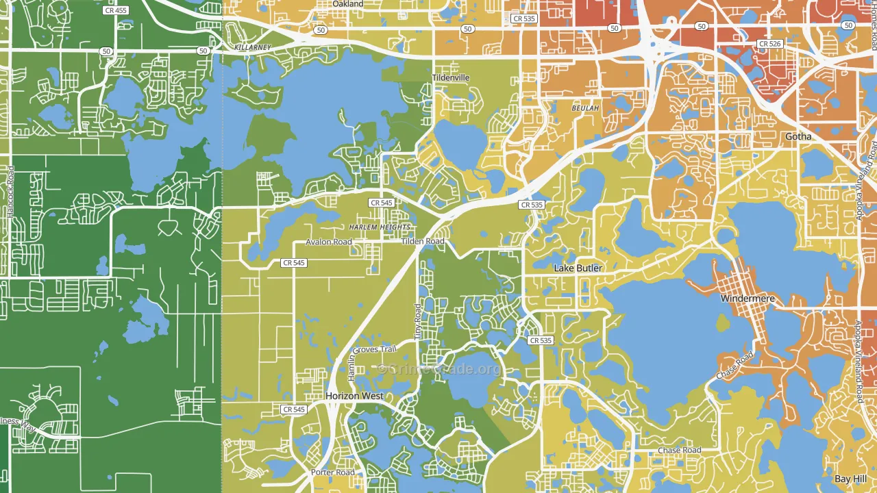 34787, FL Map of Vehicle Theft Rates