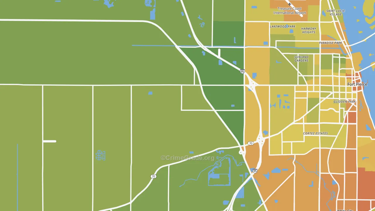 34945, FL Map of Vehicle Theft Rates