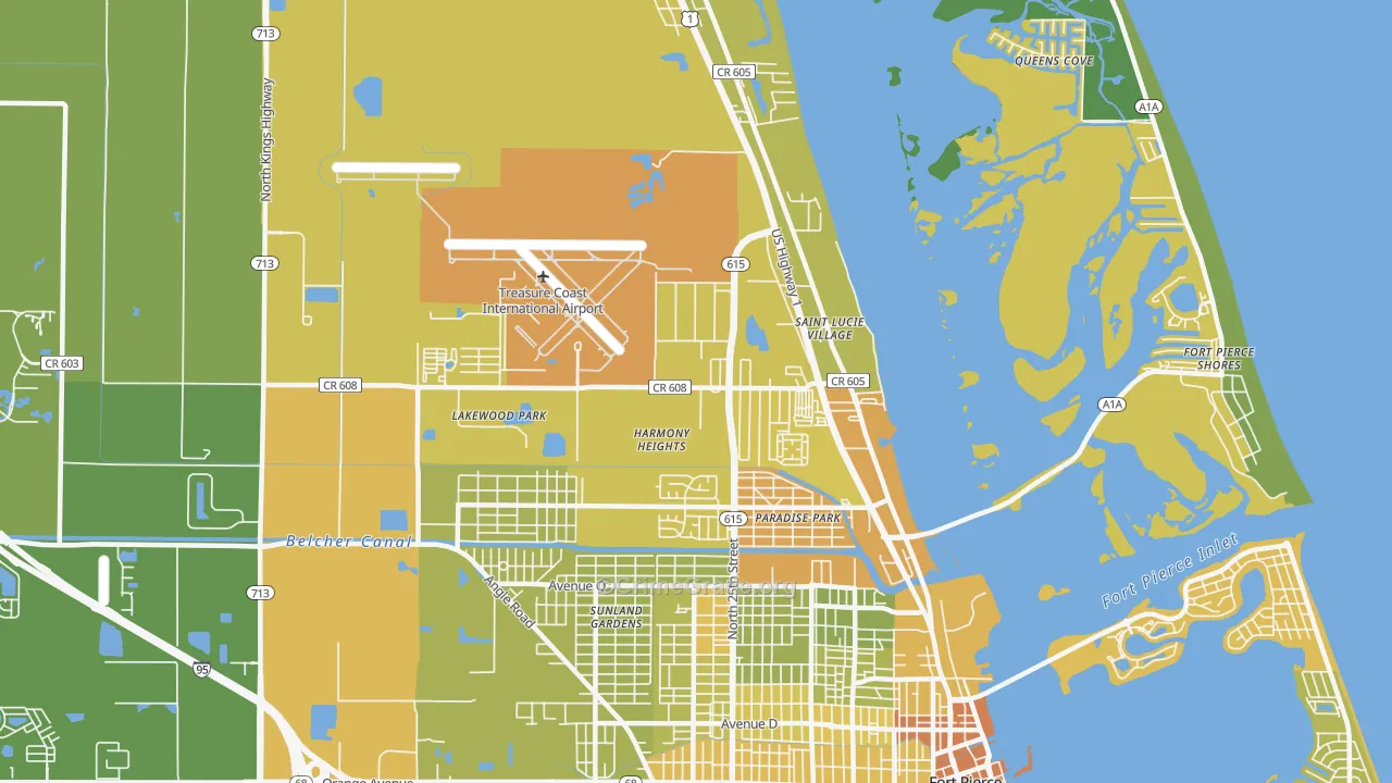 34946, FL Map of Vehicle Theft Rates