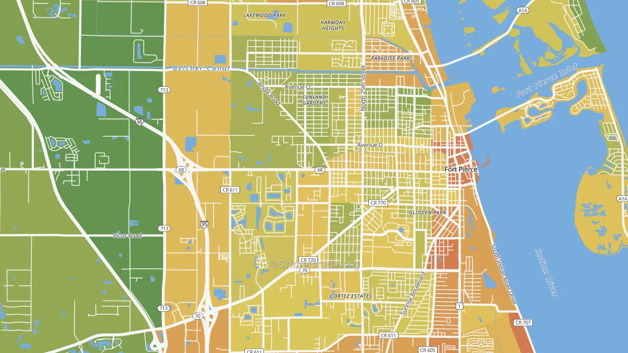 34947, FL Map of Vehicle Theft Rates