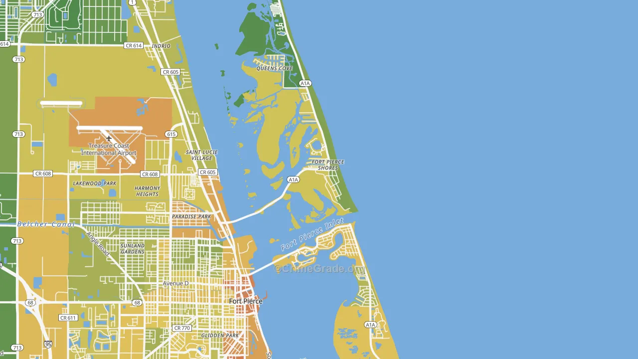 34949, FL Map of Vehicle Theft Rates