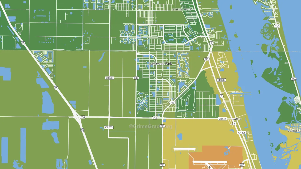 34951, FL Map of Vehicle Theft Rates