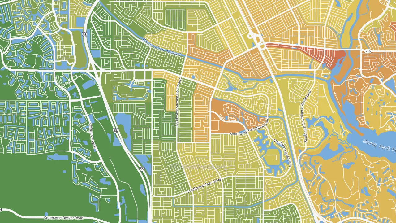 34953, FL Map of Vehicle Theft Rates
