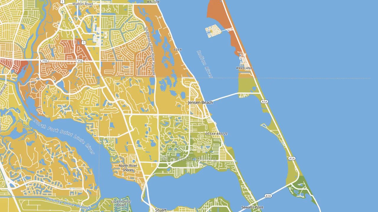 34957, FL Map of Vehicle Theft Rates