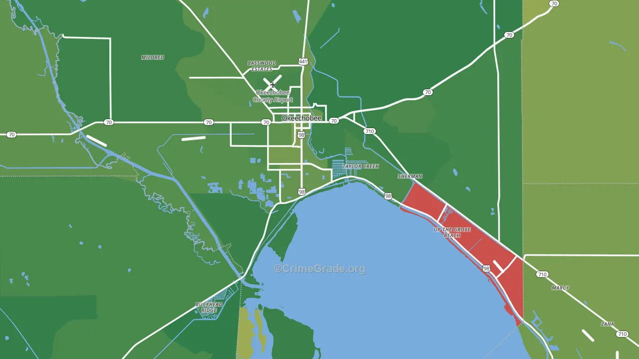 34974, FL Map of Vehicle Theft Rates