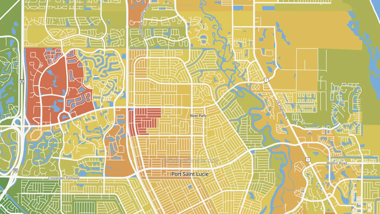 34983, FL Map of Vehicle Theft Rates