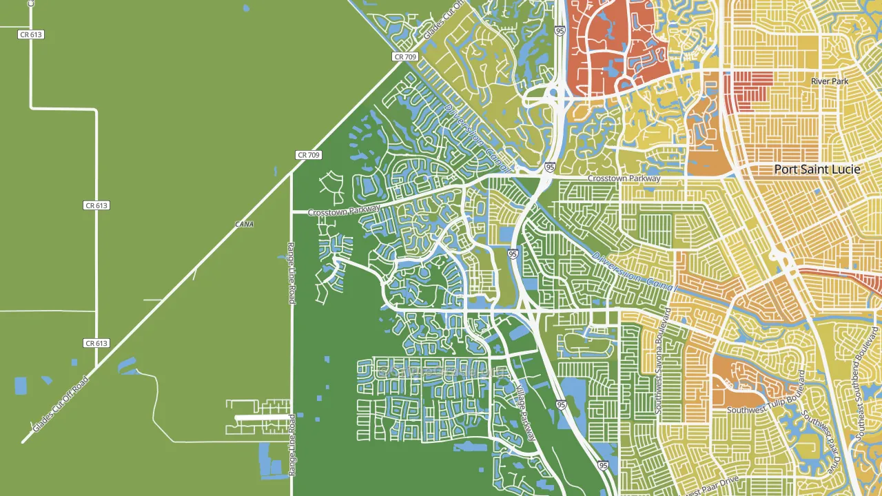 34987, FL Map of Vehicle Theft Rates