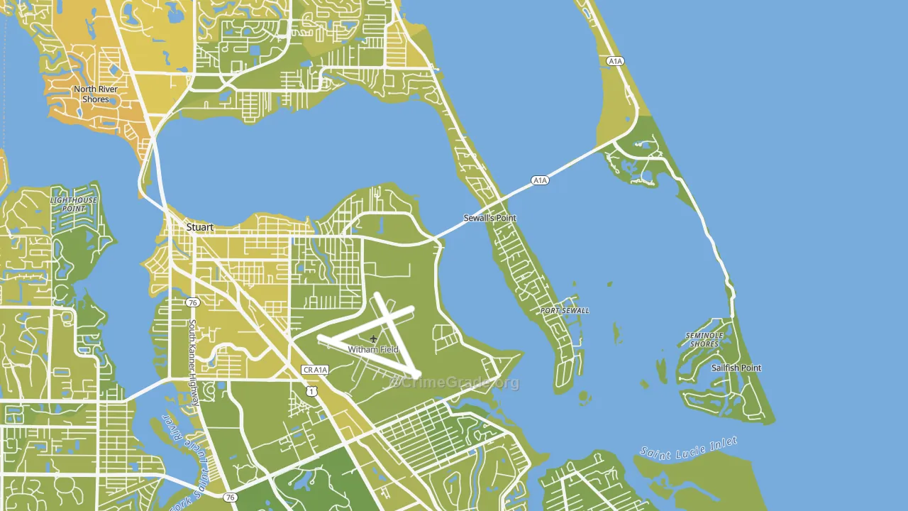 34996, FL Map of Vehicle Theft Rates