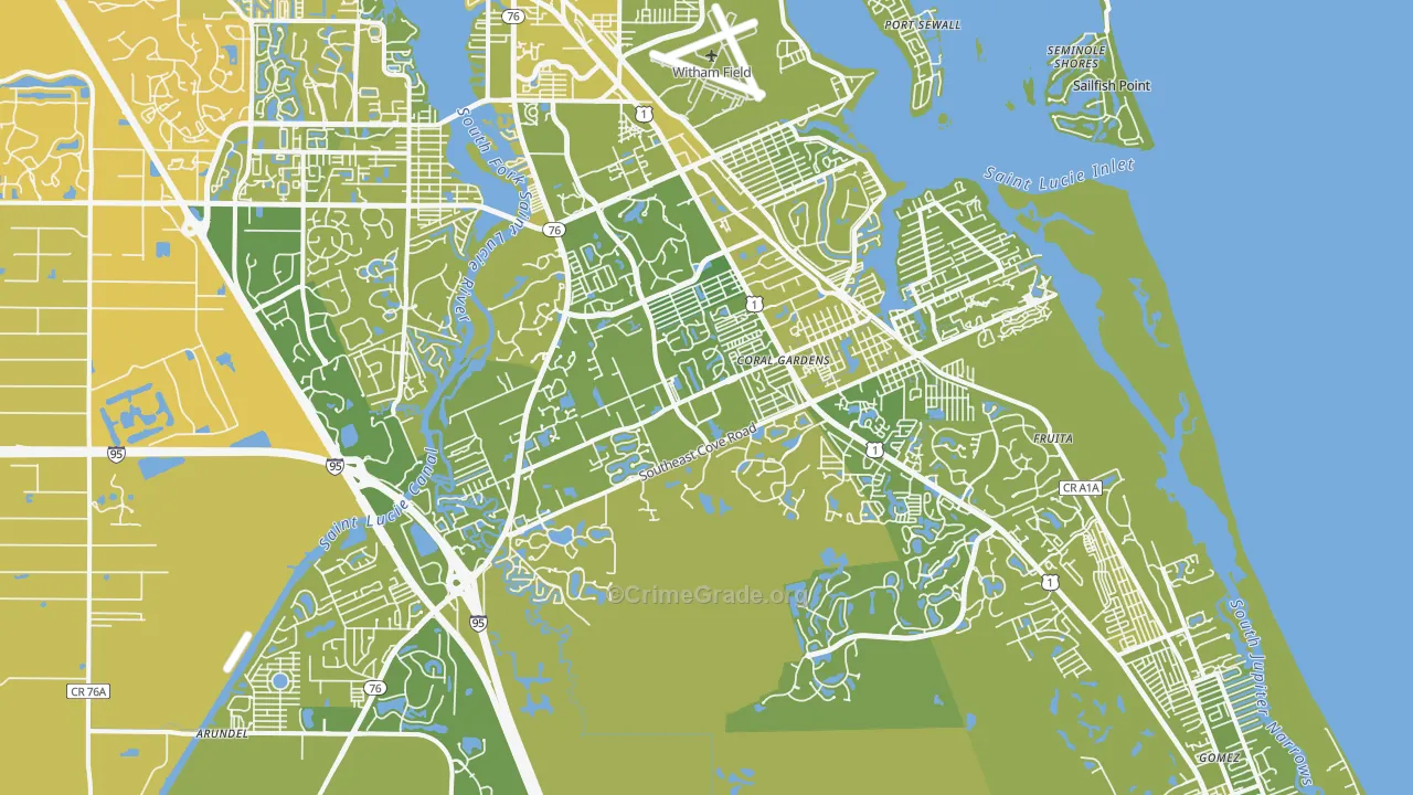 34997, FL Map of Vehicle Theft Rates