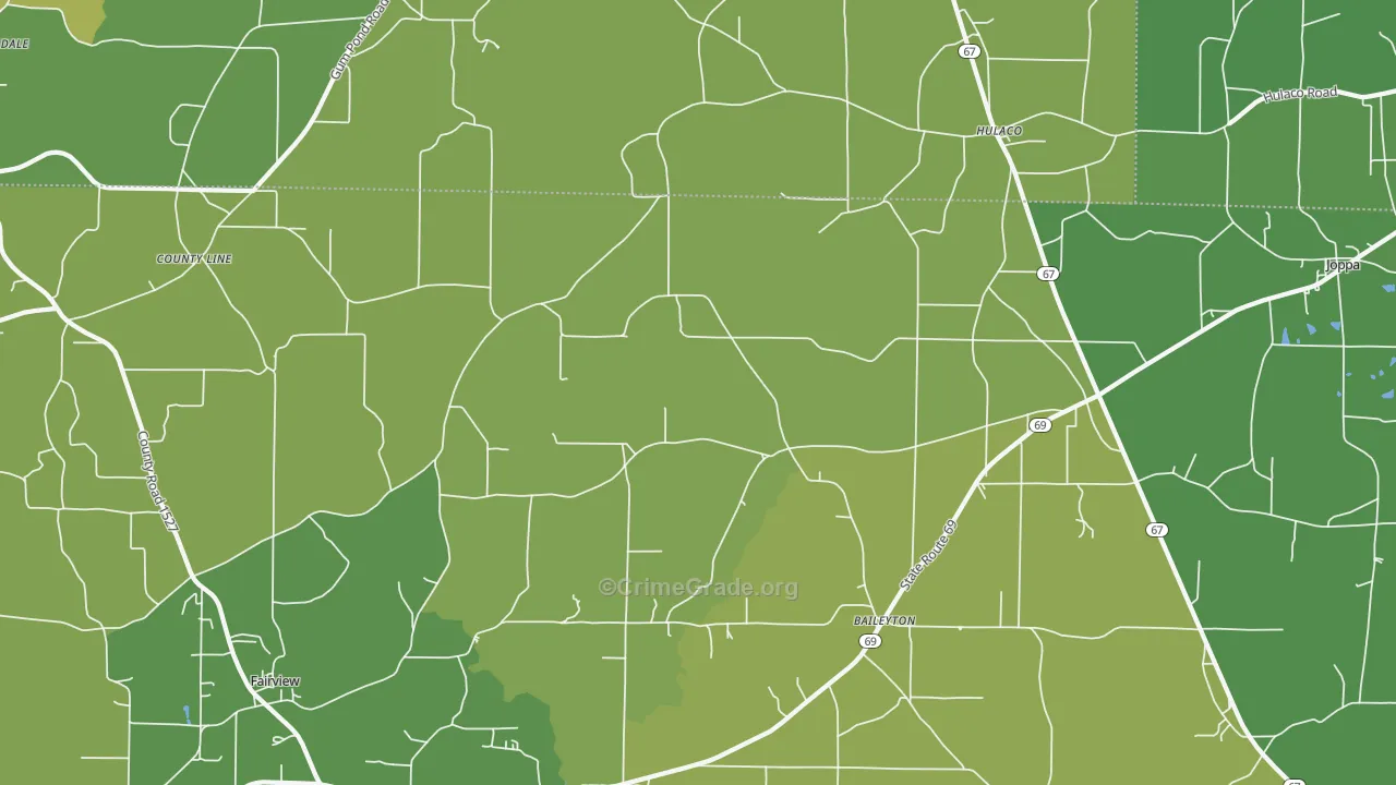 35019, AL Map of Vehicle Theft Rates