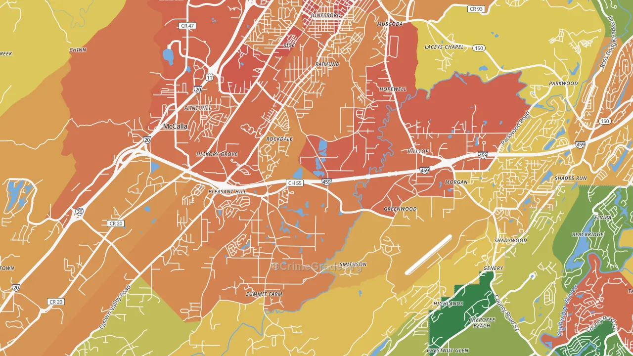 35022, AL Map of Vehicle Theft Rates